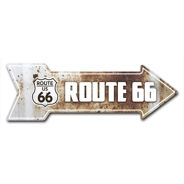 Route 66 Rusty Arrow Decal Funny Home Decor 36in Wide